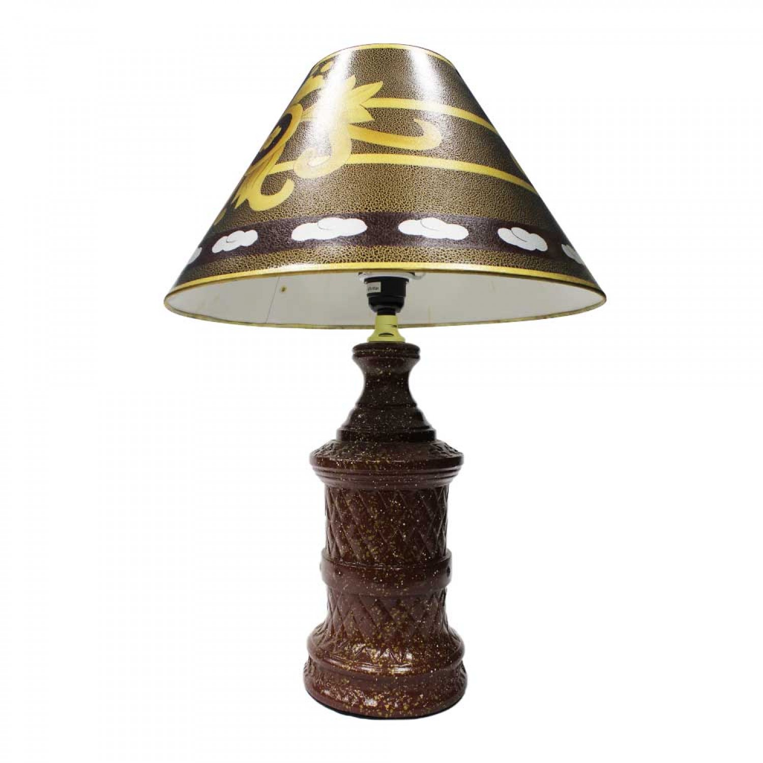 Porcelain Table Lamp with Shade For Bedroom Coffee Brown HLNT 02